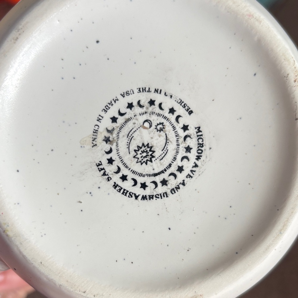 Bohemian Traders Mug with Eye Design - Cream, Blue, and Red - Picture 5 of 5